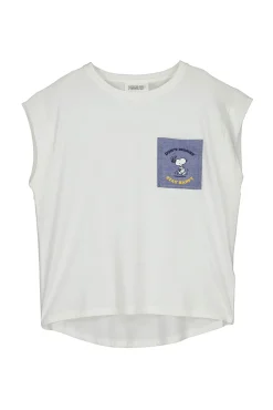 Camiseta Algodon Manga Corta Snoopy Marfil