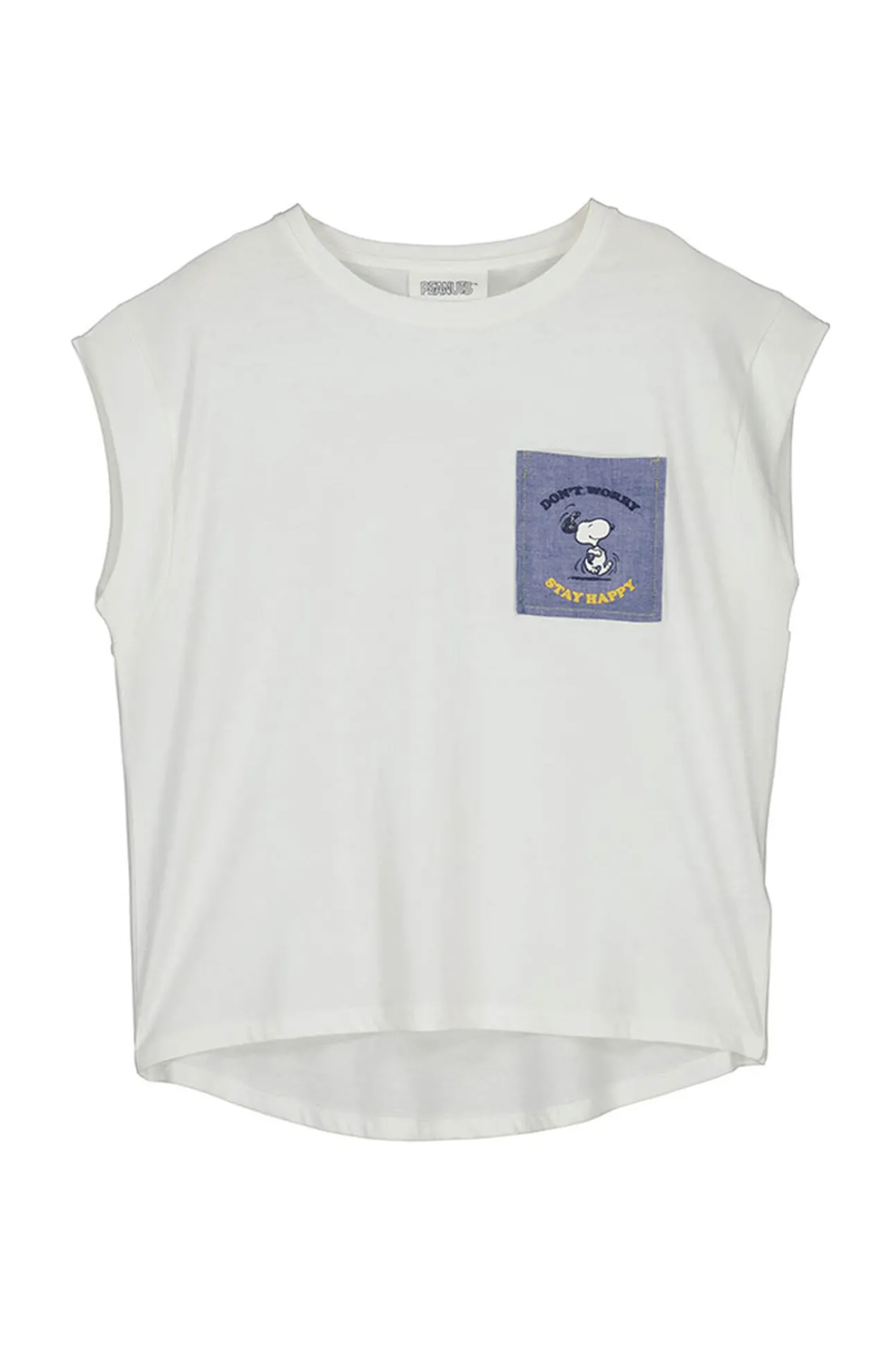 Camiseta Algodon Manga Corta Snoopy Marfil