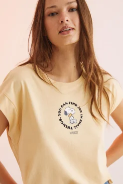 Camiseta Algodon Manga Corta Snoopy