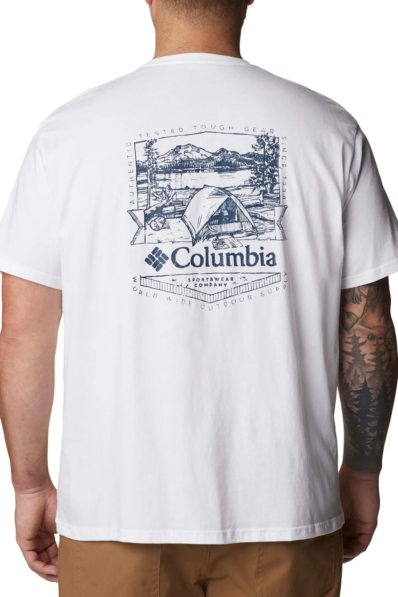 Camiseta De Manga Corta Con Estampado En La Espalda Columbia Rockaway River™ Para Hombre