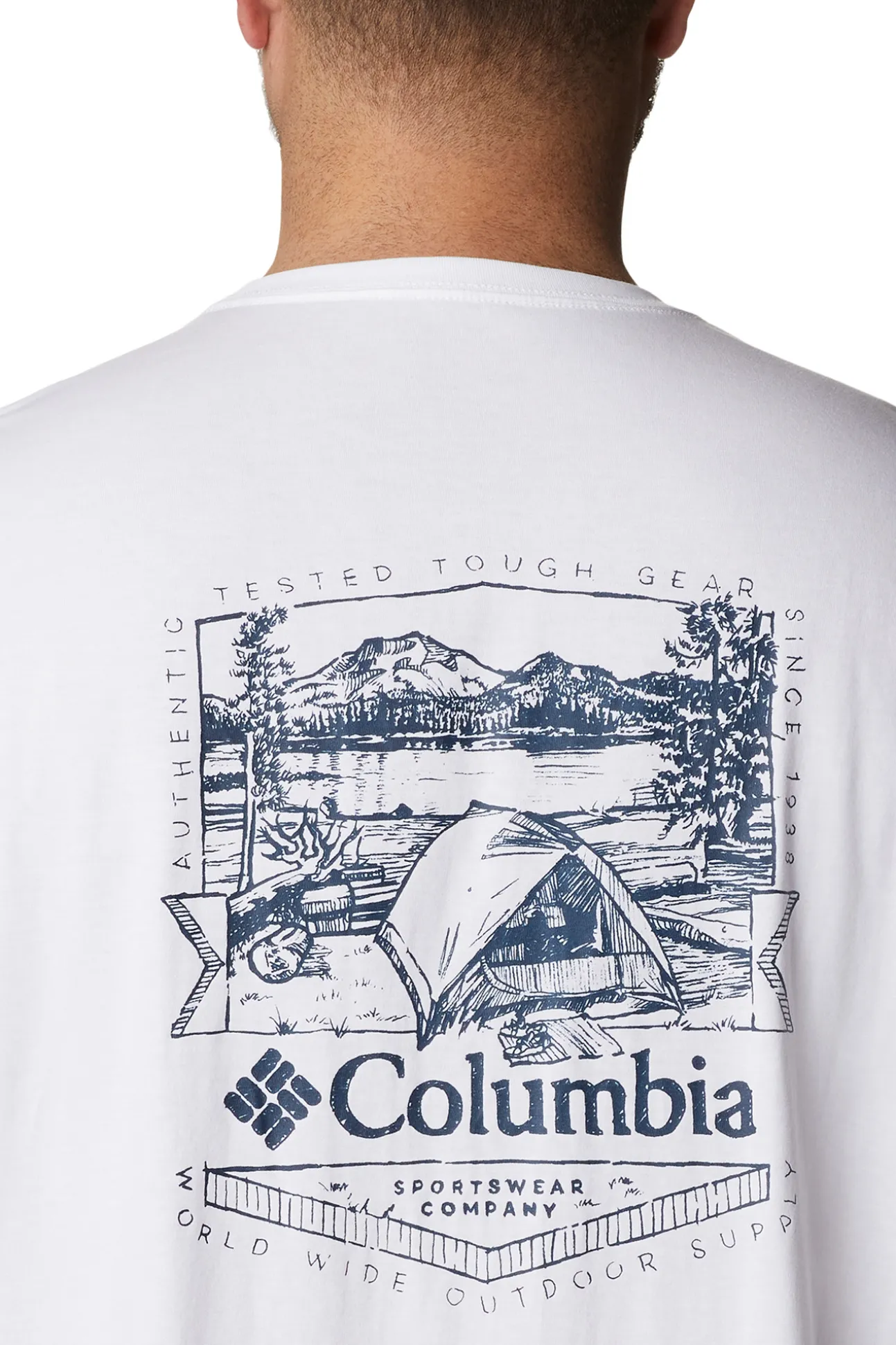 Camiseta De Manga Corta Con Estampado En La Espalda Columbia Rockaway River™ Para Hombre
