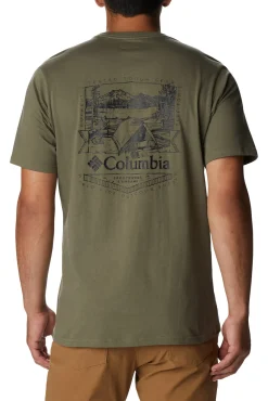 Camiseta De Manga Corta Con Estampado En La Espalda Columbia Rockaway River™ Para Hombre