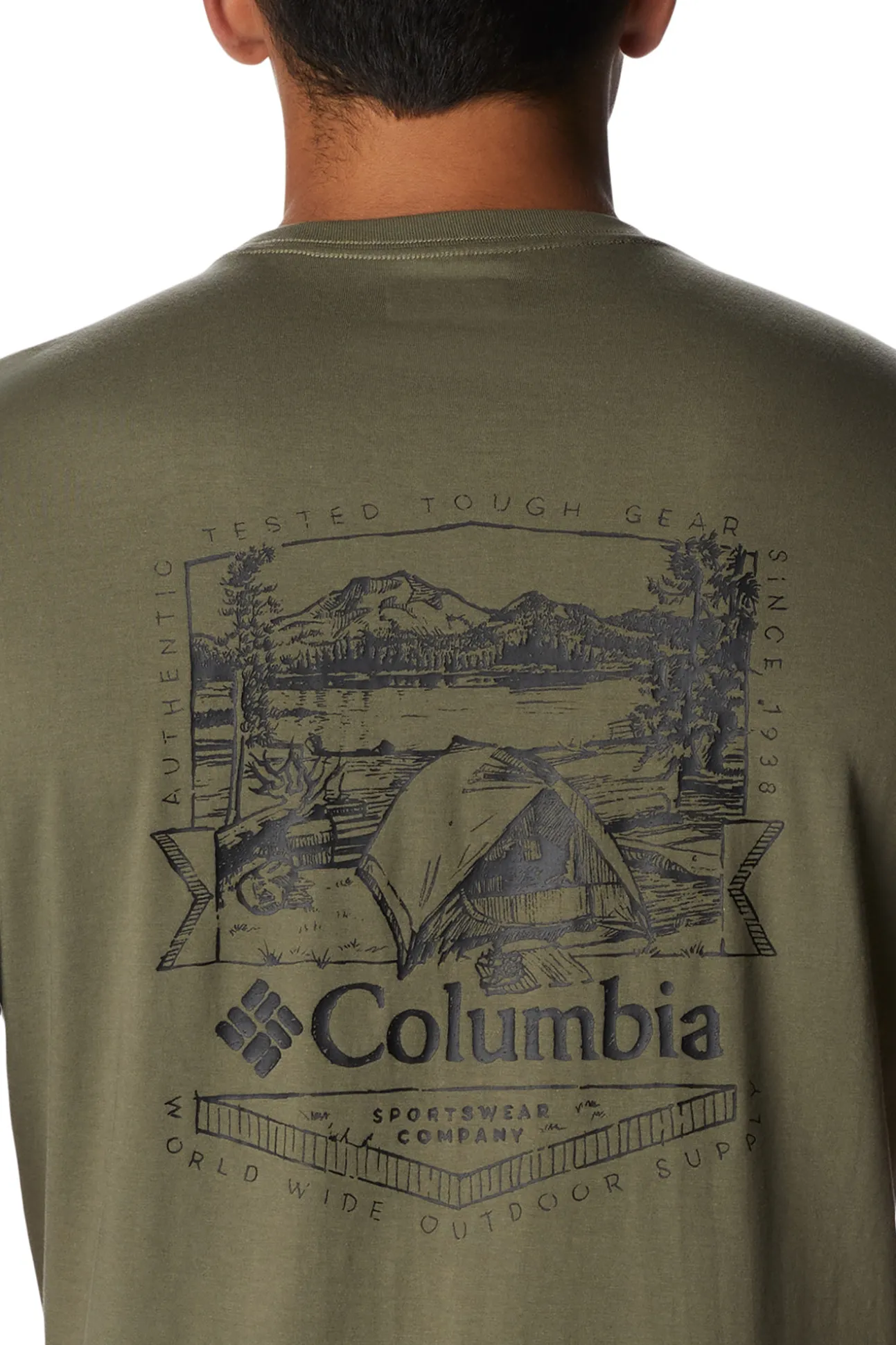 Camiseta De Manga Corta Con Estampado En La Espalda Columbia Rockaway River™ Para Hombre