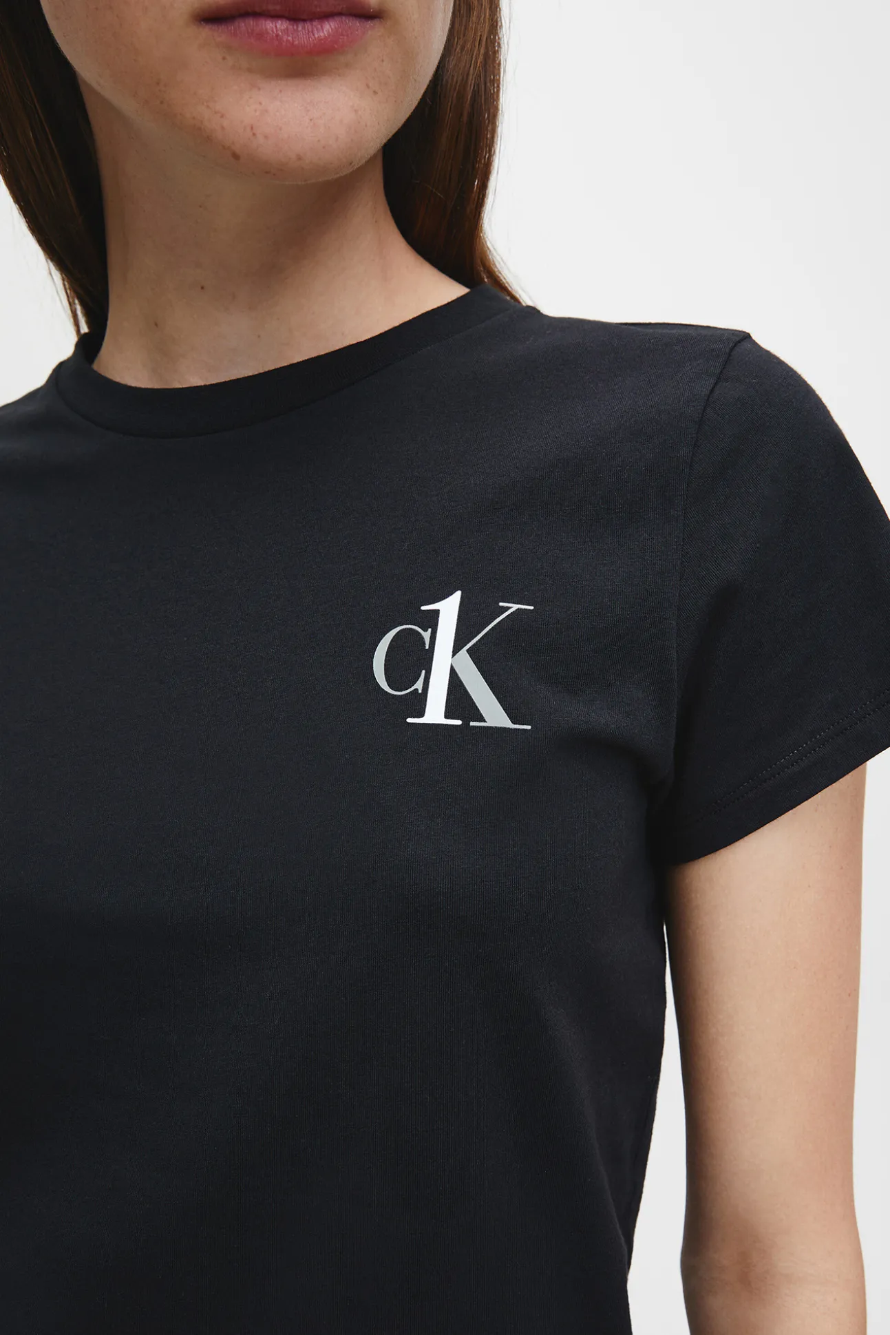 Camiseta De Manga Corta De Algodon Con Logotipo De Calvin Klein