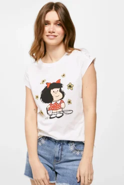 Camiseta Mafalda Crochet Hombros