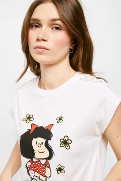 Camiseta Mafalda Crochet Hombros