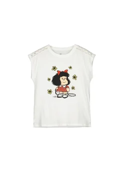 Camiseta Mafalda Crochet Hombros