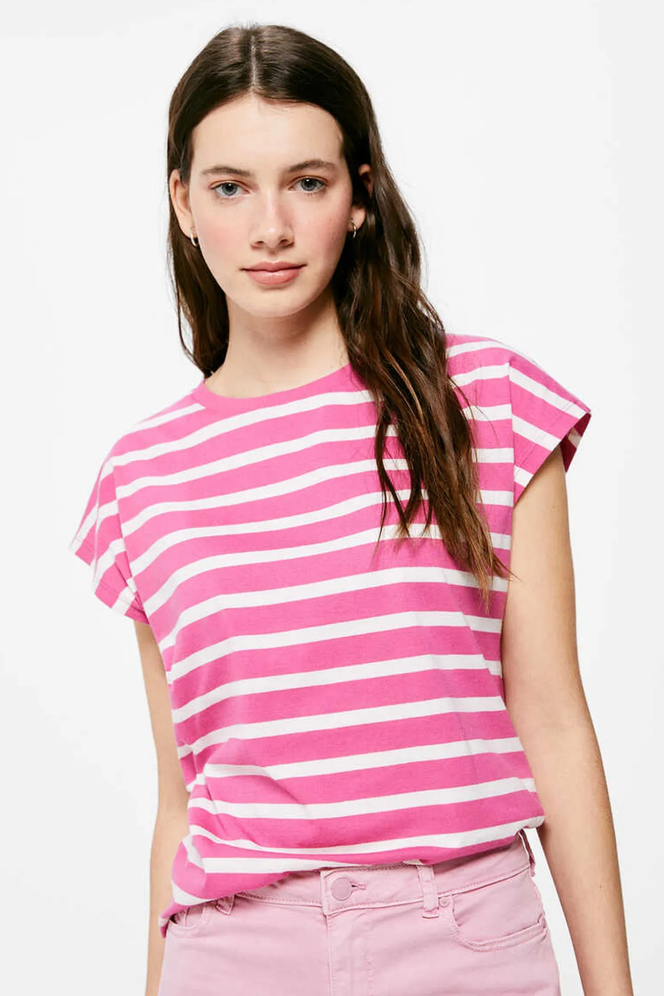 Camiseta Rayas Cuello Contraste
