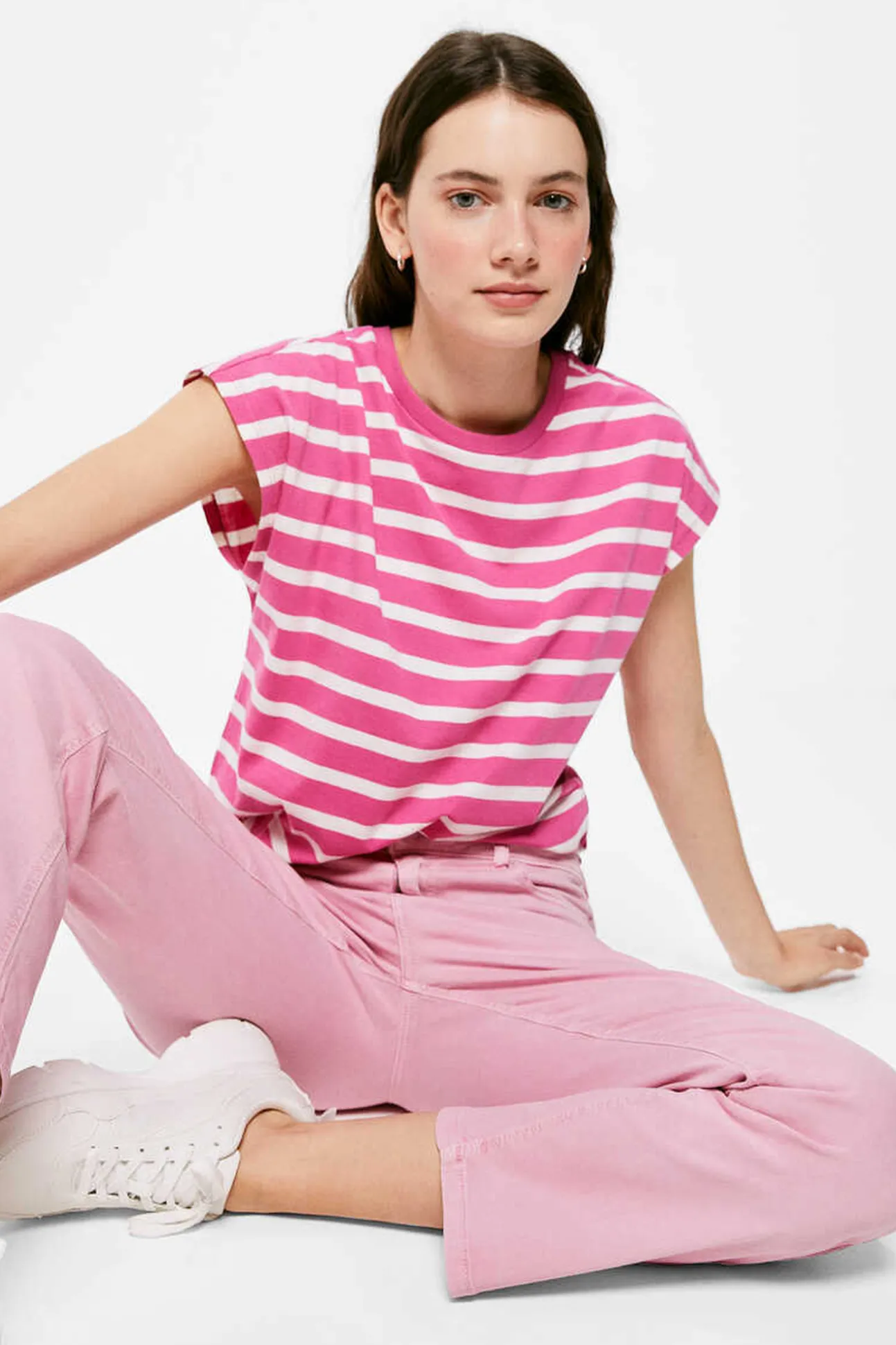Camiseta Rayas Cuello Contraste