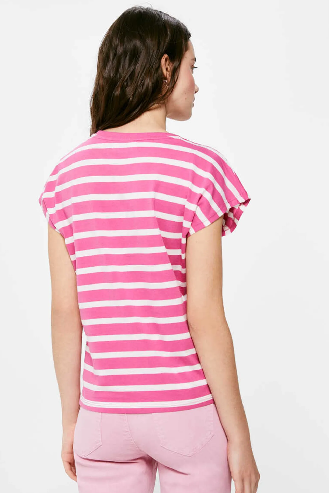 Camiseta Rayas Cuello Contraste