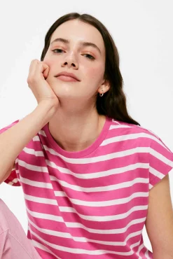 Camiseta Rayas Cuello Contraste