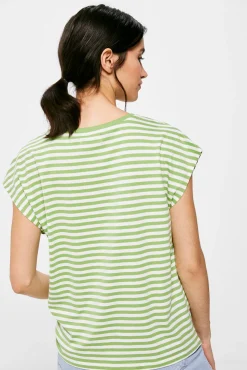 Camiseta Rayas Cuello Contraste