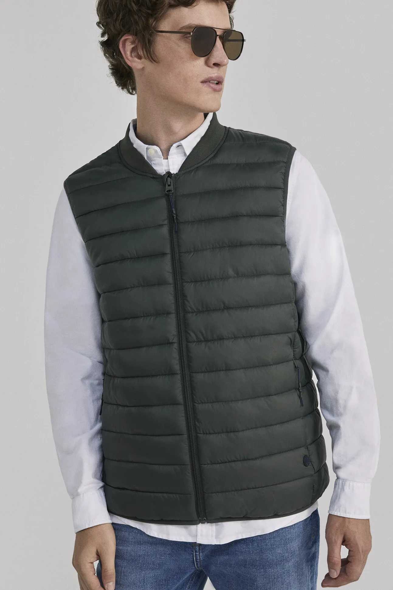 Chaleco Acolchado Cuello Bomber