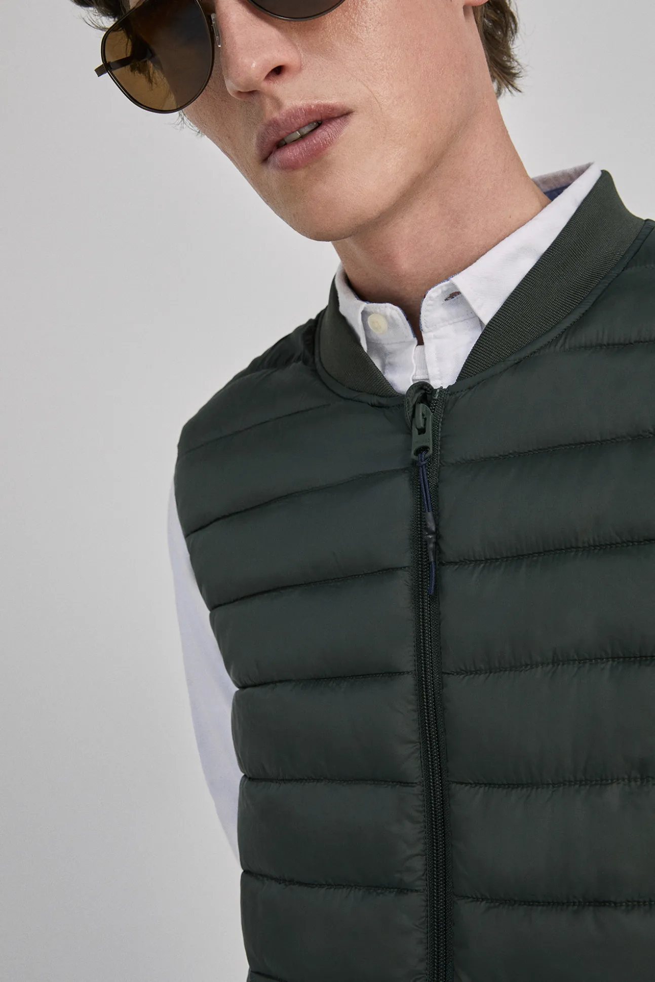 Chaleco Acolchado Cuello Bomber