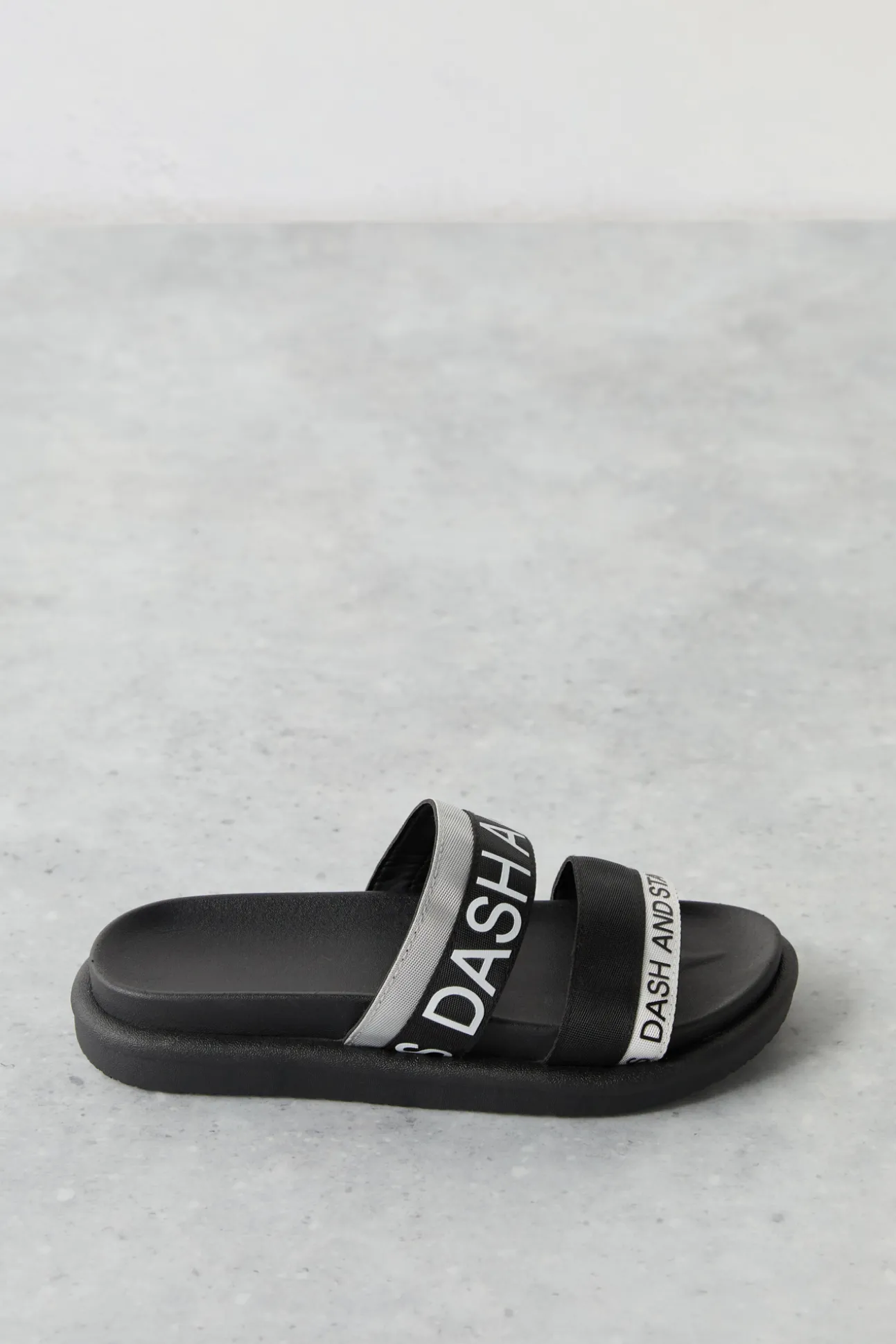 Chanclas Tiras Logo Gris