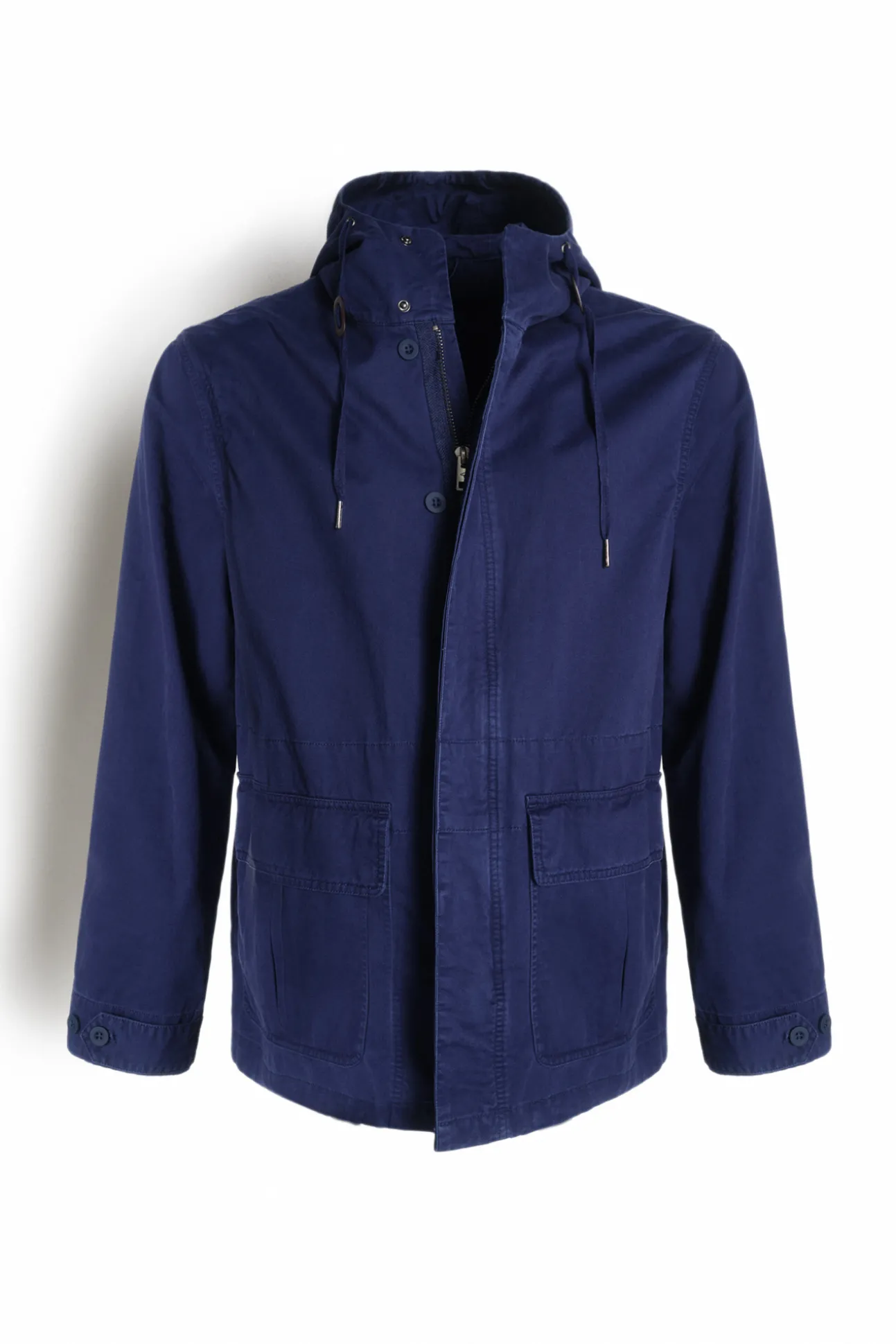 Chaqueta Con Capucha Algodon Lavado