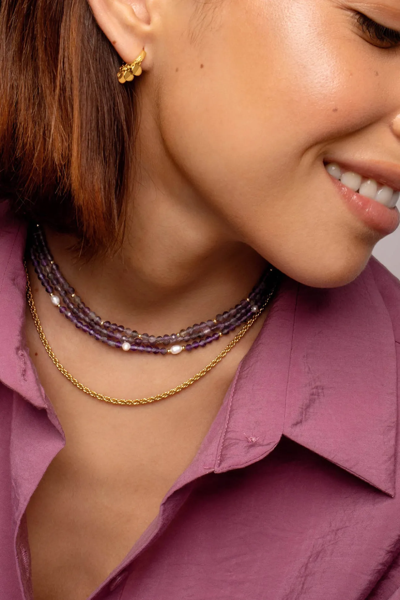 Collar Altea Dots Lavande Oro