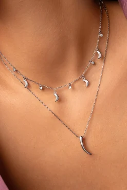 Collar Mini Crescent Moon Plata