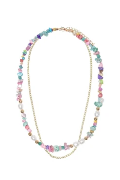 Collar Piedras Y Cadena.