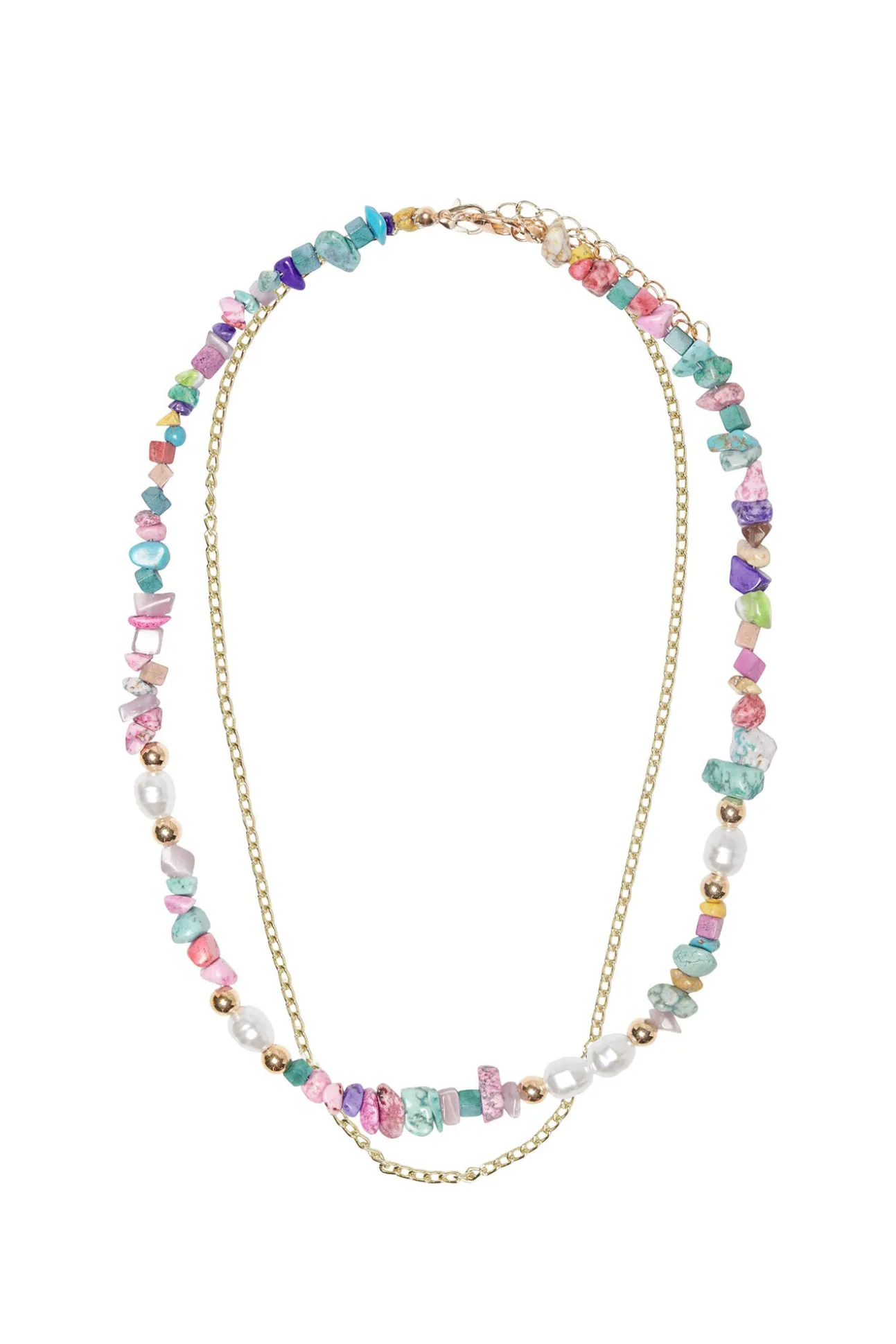 Collar Piedras Y Cadena.