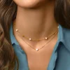 Collar Single Pearl Plata Baño Oro