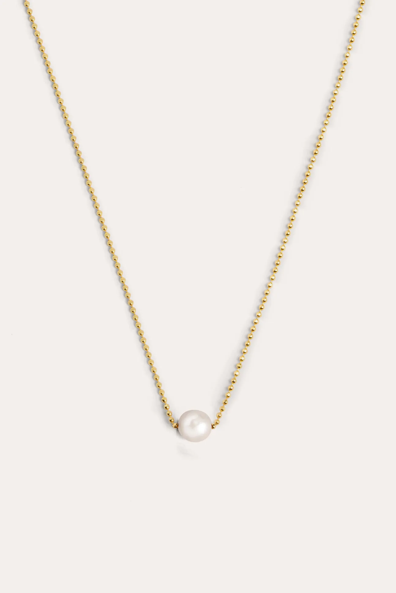 Collar Single Pearl Plata Baño Oro