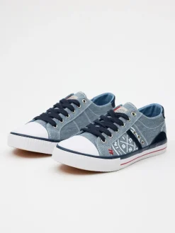 Deportiva Casual De Lona Con Puntera