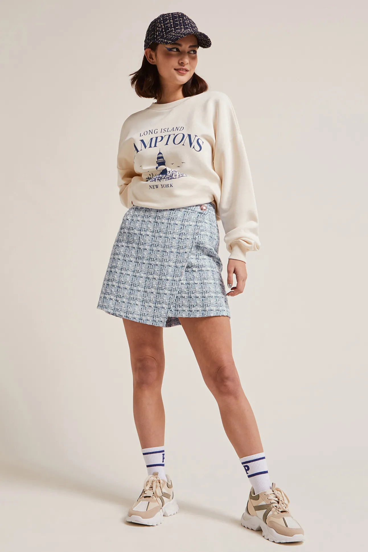 Falda Corta De Tweed