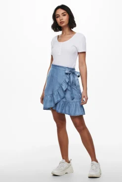 Falda Corta Tencel Cruzada