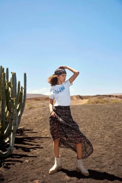 Falda Larga Estampada Gasa