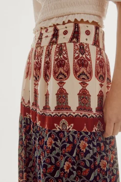 Falda Larga Fluida Estampada