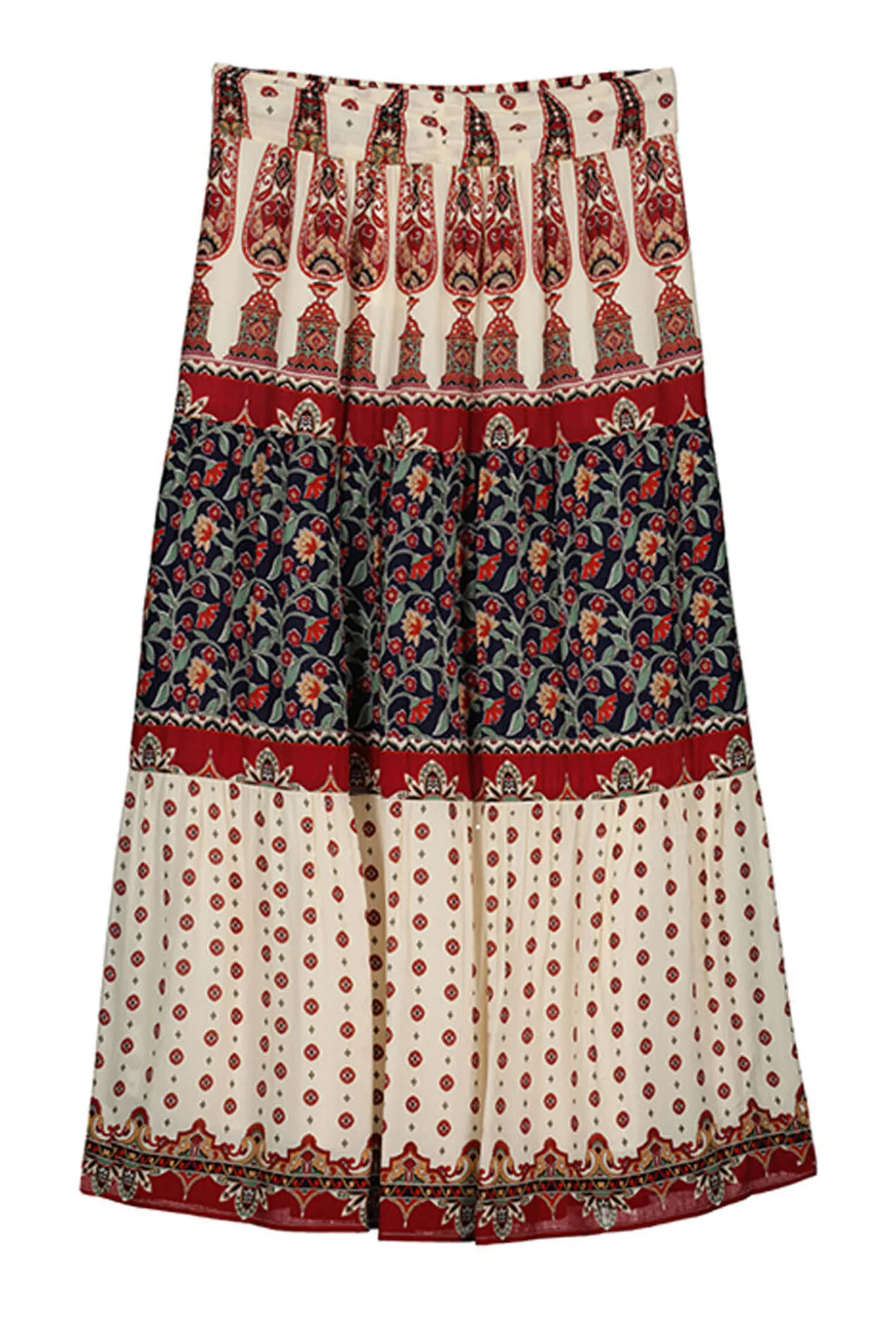 Falda Larga Fluida Estampada