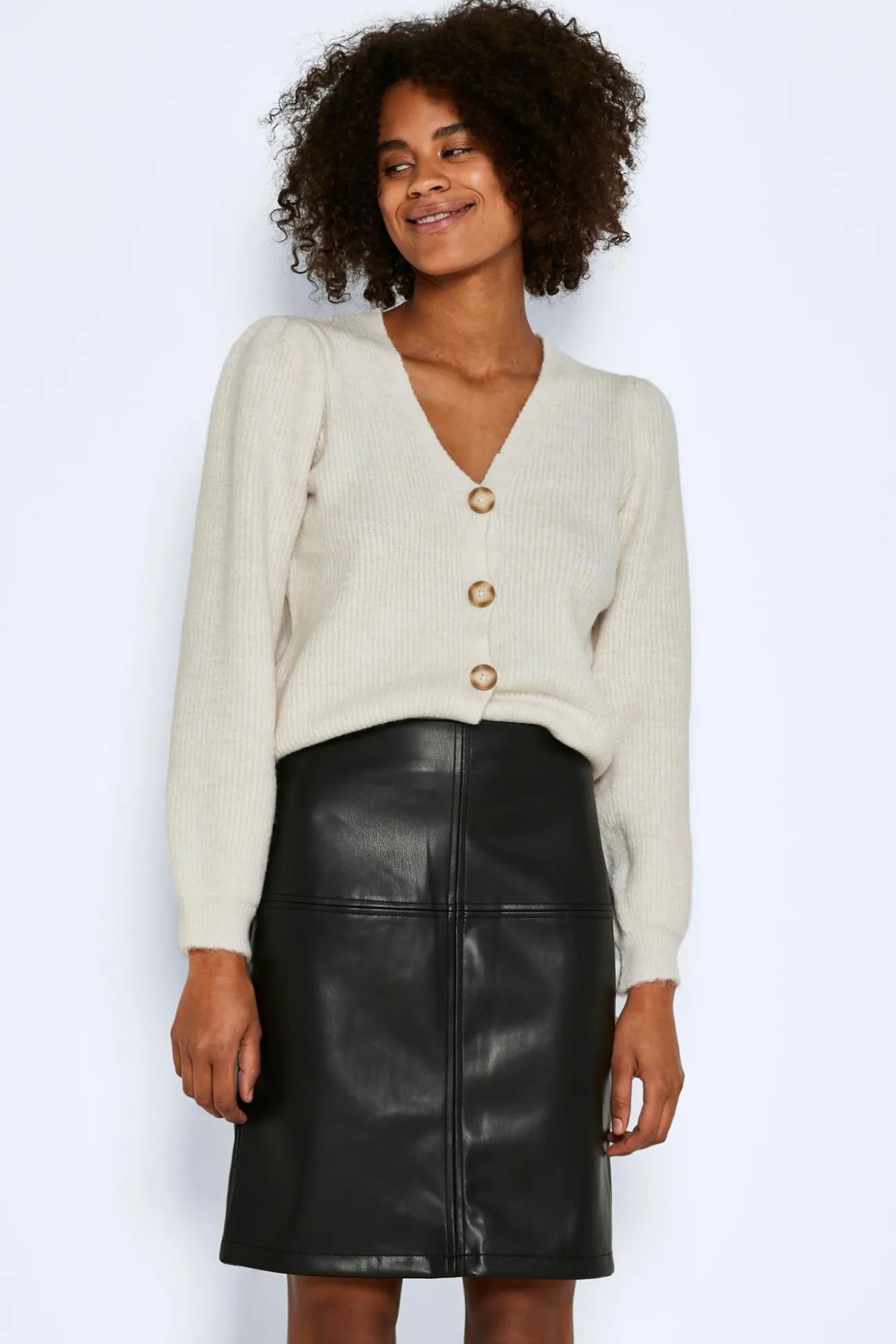 Falda Midi De Polipiel