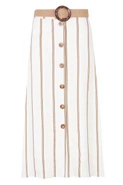 Falda Midi De Rayas