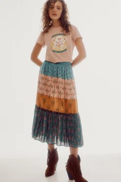 Falda Midi Estampada
