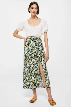 Falda Midi Estampada Abertura