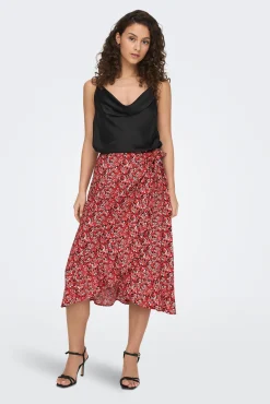 Falda Midi Estampada Cruzada