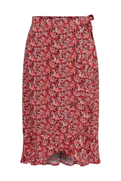 Falda Midi Estampada Cruzada