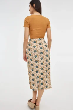 Falda Midi Print Ajustada