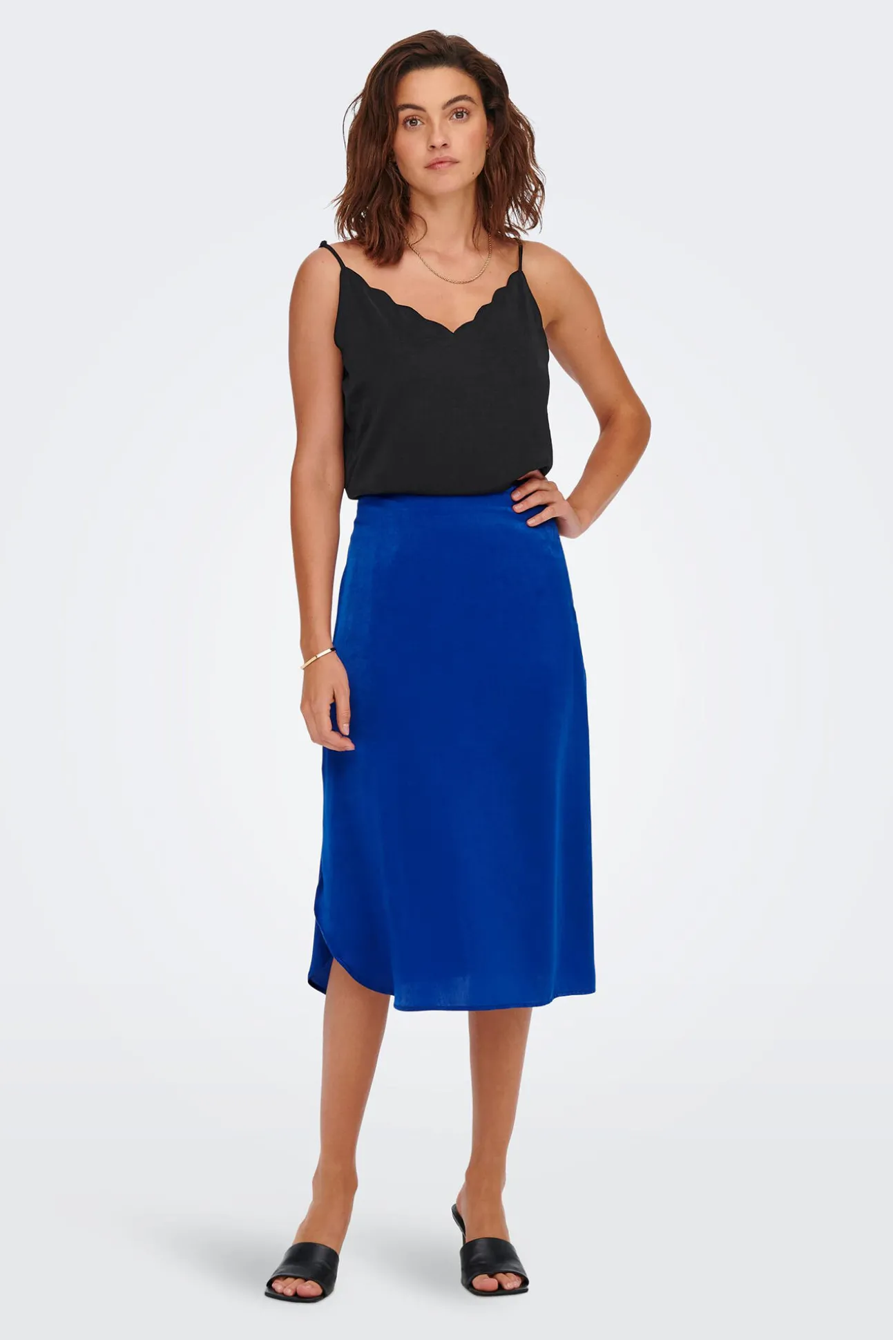 Falda Midi Satinada