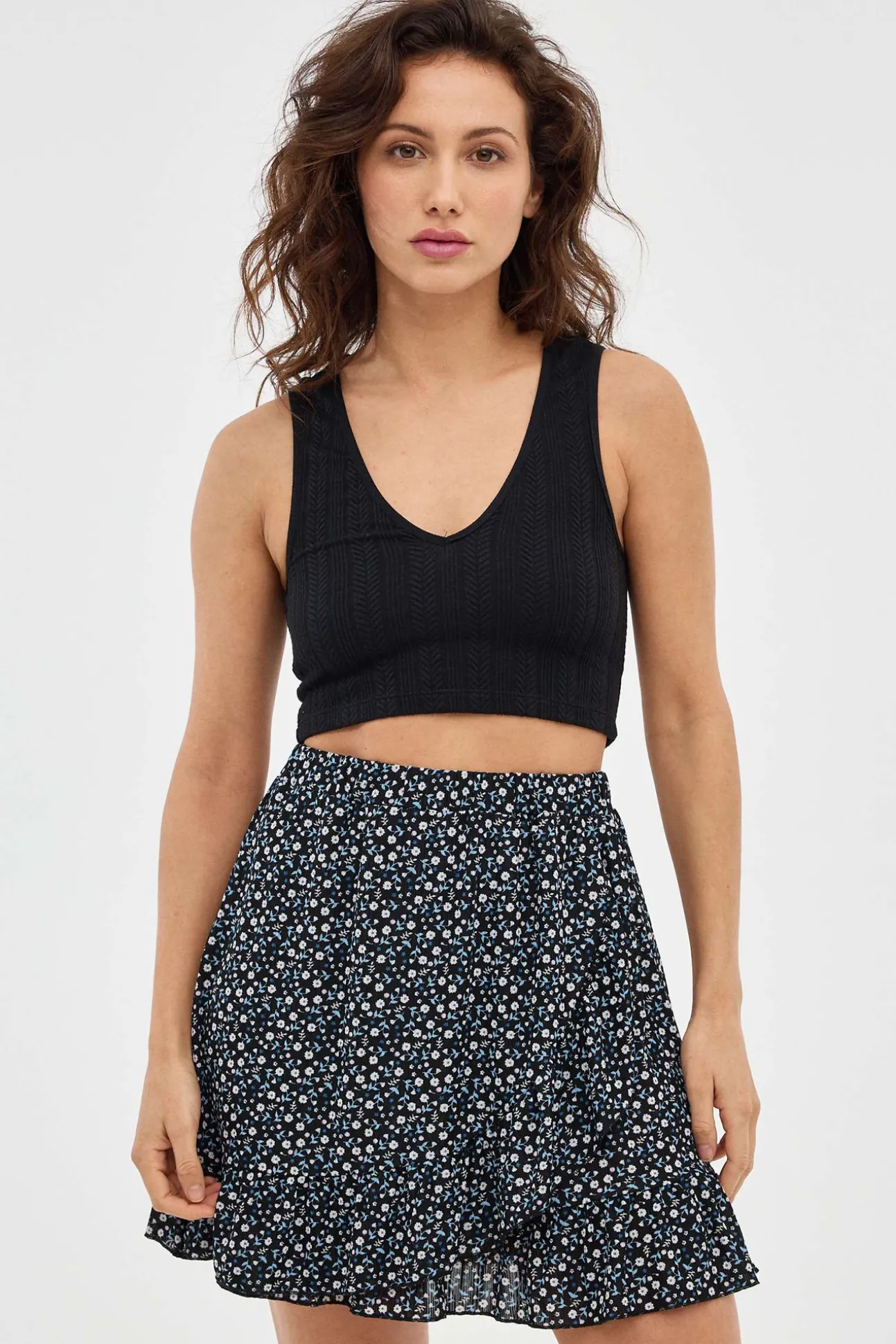 Falda Mini Estampado Flores