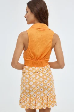 Falda Mini Fruncido Volante