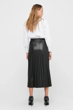 Falda Plisada Midi Polipiel