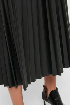 Falda Plisada Midi Polipiel