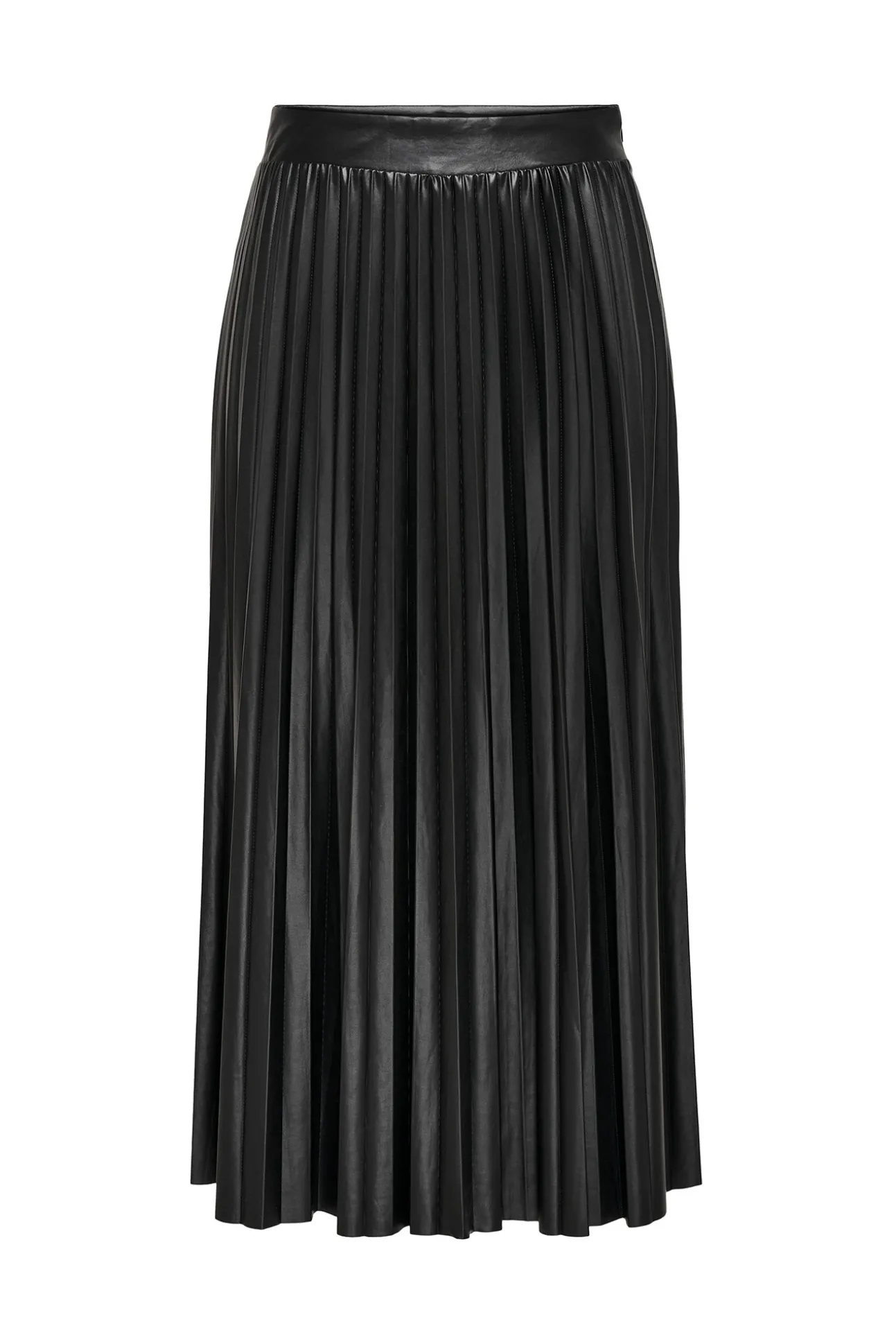 Falda Plisada Midi Polipiel