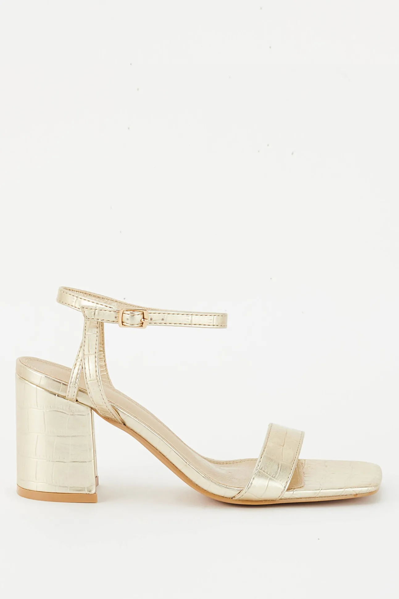 Faux Crocodile Strappy Sandals