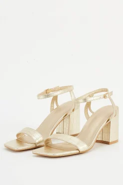 Faux Crocodile Strappy Sandals