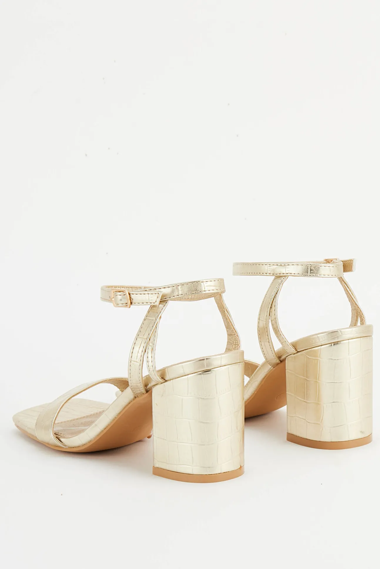 Faux Crocodile Strappy Sandals