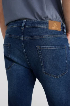 Jeans Skinny Lavado Oscuro Ensuciado