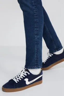 Jeans Skinny Lavado Oscuro Ensuciado